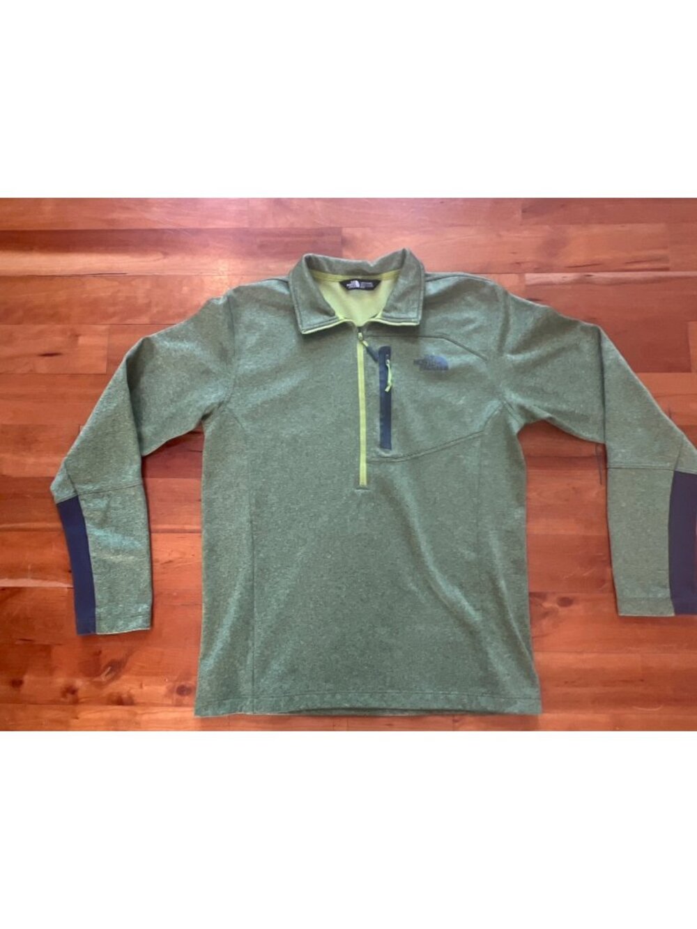 The North Face Mens Half-Zip Pullover Green Fleece Jacket Size M